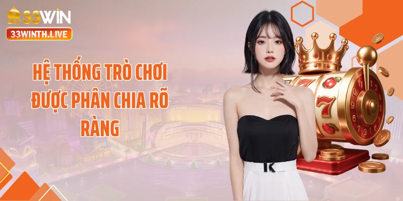 Hệ thống trò chơi được phân chia rõ ràng
